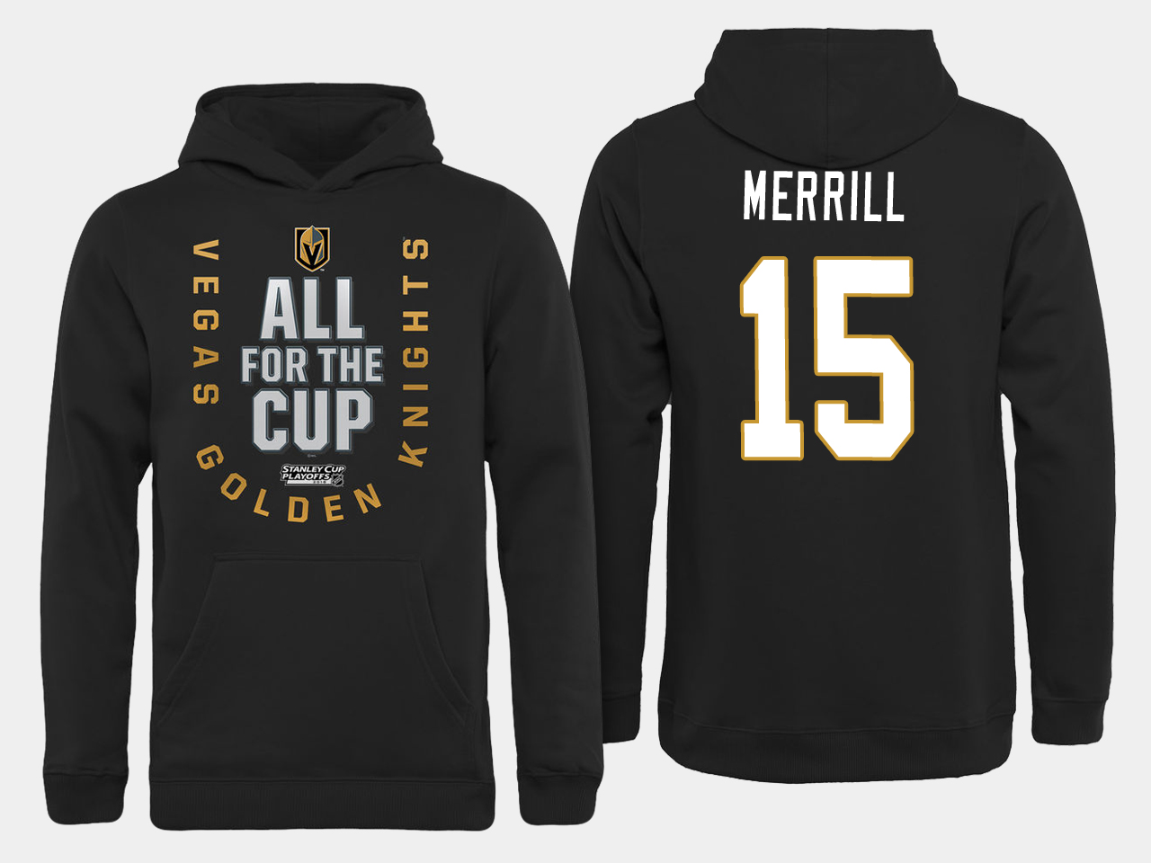 Men NHL Vegas Golden Knights #15 Merrill All for the Cup hoodie->customized nhl jersey->Custom Jersey